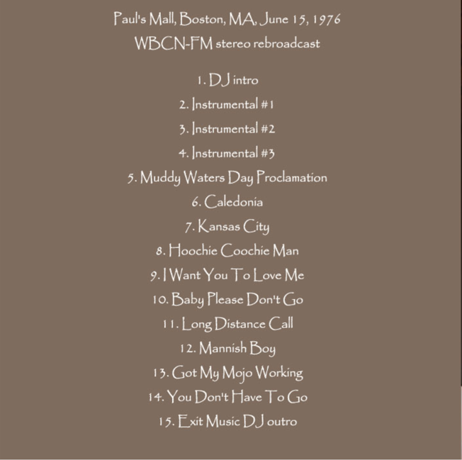 Muddy Waters: Paul's Mall, Boston, MA June 15, 1976 Live Concert (1CD) - Image 2