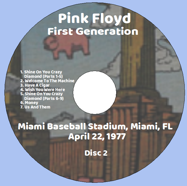 Pink Floyd: First Generation - Miami Baseball Stadium, Miami, FL April 22, 1977 Live Concert (2CD) - Image 4