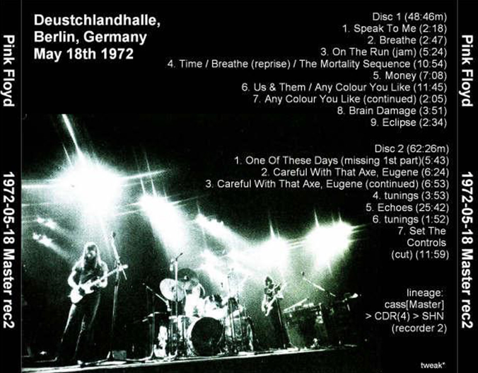 Pink Floyd: Deutschlandhalle, Berlin, Germany May 18, 1972 Live Concert (2CD) - Image 2