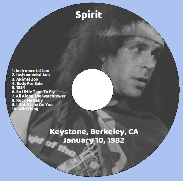 Spirit: Keystone, Berkeley, CA, January 10, 1982 Live Concert (1CD) - Image 3