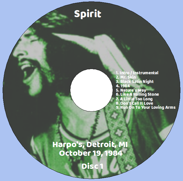 Spirit: Harpo's, Detroit, MI October 19, 1984 Live Concert (2CD) - Image 3