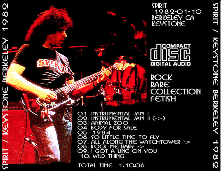 Spirit: Keystone, Berkeley, CA, January 10, 1982 Live Concert (1CD) - Image 2