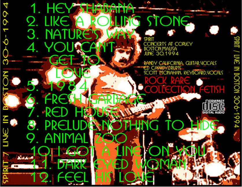 Spirit: Concerts At Copley - Boston, MA June 30,1994 Live Concert (1CD) - Image 2