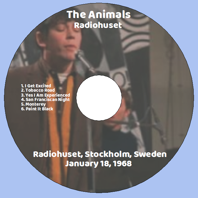 The Animals: Radiohuset - Radiohuset, Stockholm, Sweden January 18, 1968 Live Concert (1CD) - Image 3