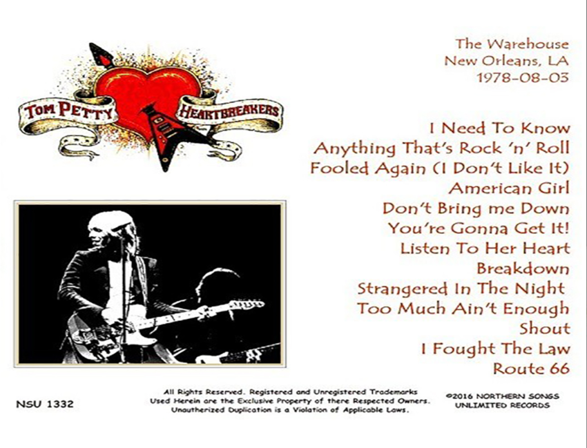 Tom Petty: Warehouse, New Orleans, LA August 3, 1978 Live Concert (1CD) - Image 2