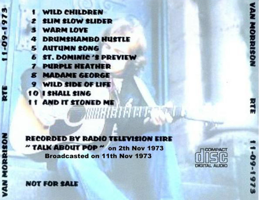 Van Morrison: Talk About Pop - RTE (Radio Telefos Eireann), Dublin, Ireland November 2, 1973 Live Concert (1CD) - Image 2