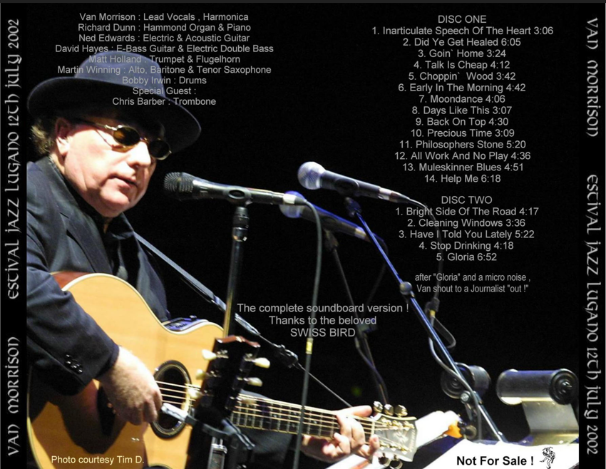 Van Morrison: Estival Jazz - Piazza Della Riforma Lugano, Switzerland July 12, 2002 Live Concert (2CD) - Image 2