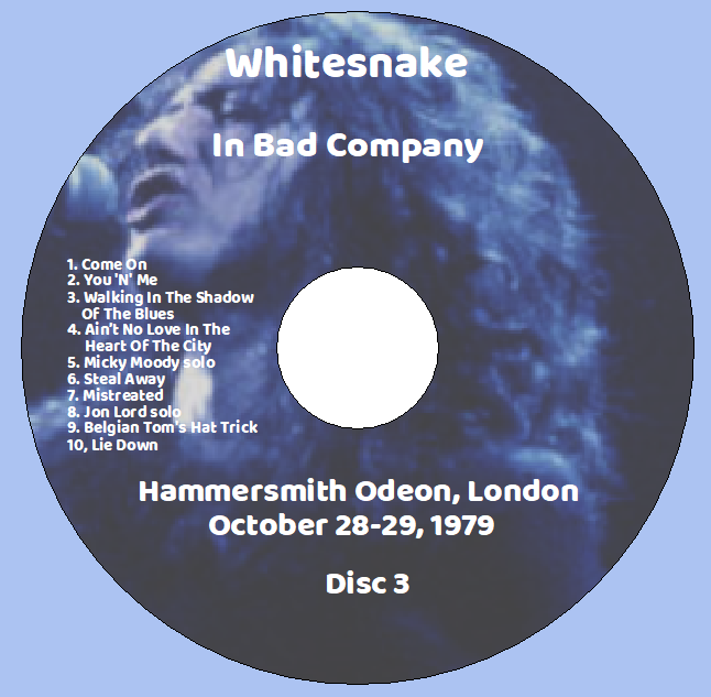 Whitesnake: In Bad Company - Hammersmith Odeon, London October 28-29, 1979 Live Concert (3CD) - Image 5