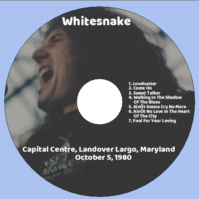 Whitesnake: Capital Centre, Landover Largo, Maryland October 5, 1980 Live Concert (1CD) - Image 3
