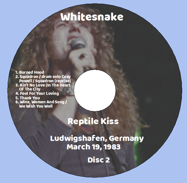 Whitesnake: Reptile Kiss - Ludwigshafen, Germany March 19, 1983 Live Concert (2CD) - Image 4