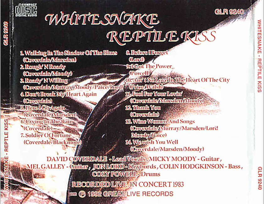 Whitesnake: Reptile Kiss - Ludwigshafen, Germany March 19, 1983 Live Concert (2CD) - Image 2
