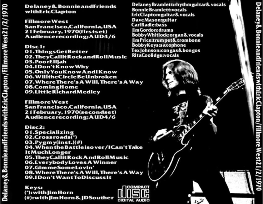 Delaney & Bonnie & Friends: Fillmore West, San Francisco, CA February 21, 1970 Live Concert (2CD) - Image 2