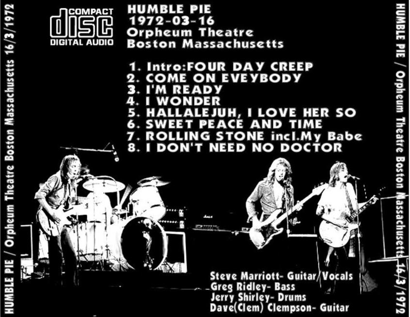 Humble Pie: Aquarius Theatre, Boston, MA March 16, 1972 Live Concert (1CD) - Image 2