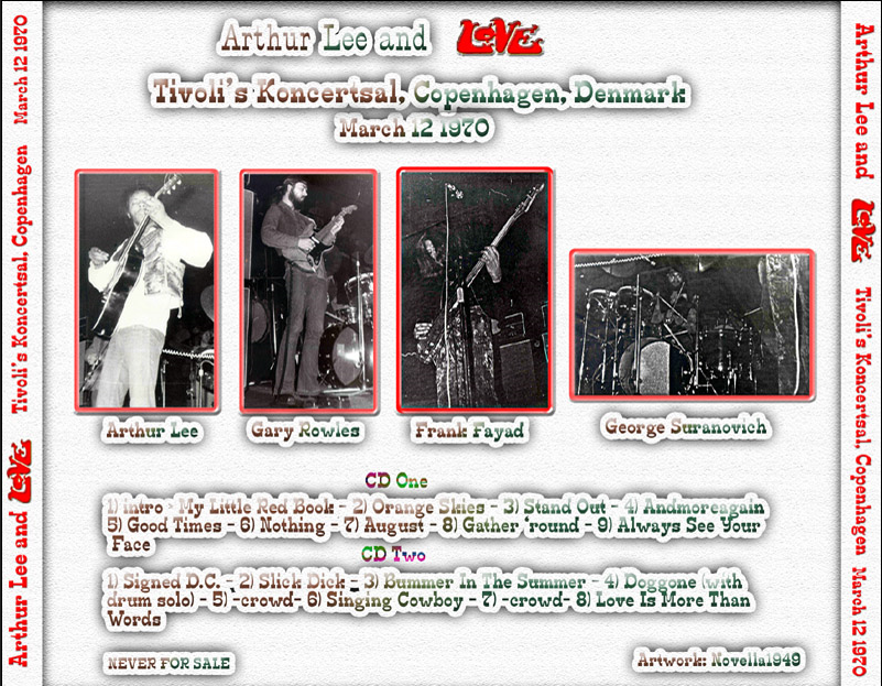 Love with Arthur Lee: Falkoner Theater or Tivoli Koncertsal, Copenhagen, Denmark March 12, 1970 (2CD) - Image 2
