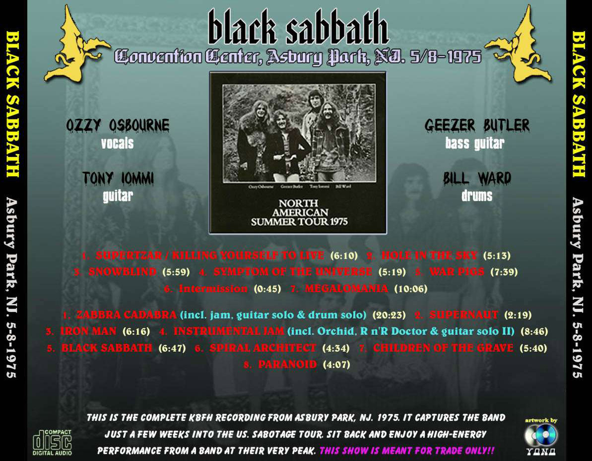 Black Sabbath: Convention Hall, Asbury Park, NJ August 5, 1975 Live Concert (2CD) - Image 2