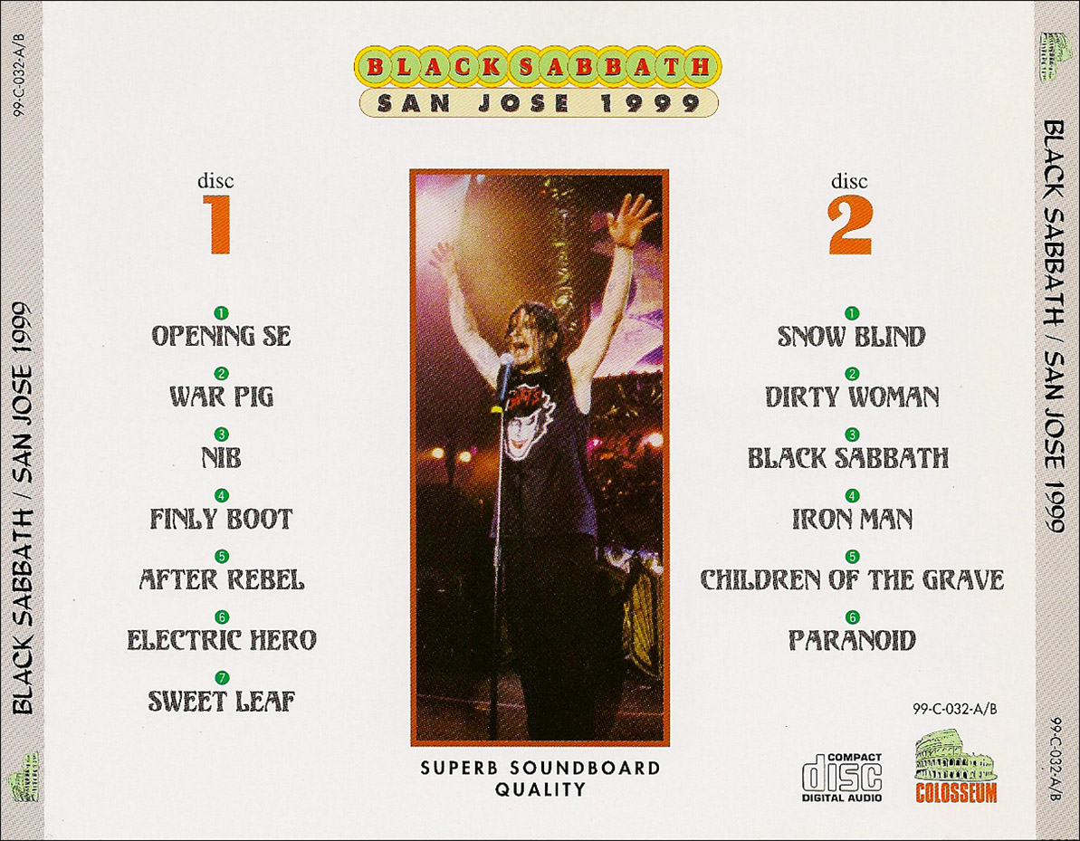 Black Sabbath: San Jose 1999 - San Jose Arena, San Jose, CA January 8, 1999 Live Concert (2CD) - Image 2