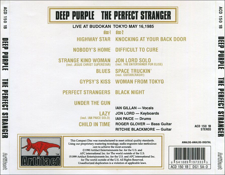 Deep Purple: The Perfect Stranger - Budokan Hall, Tokyo Japan May 16, 1985 Live Concert (2CD) - Image 2