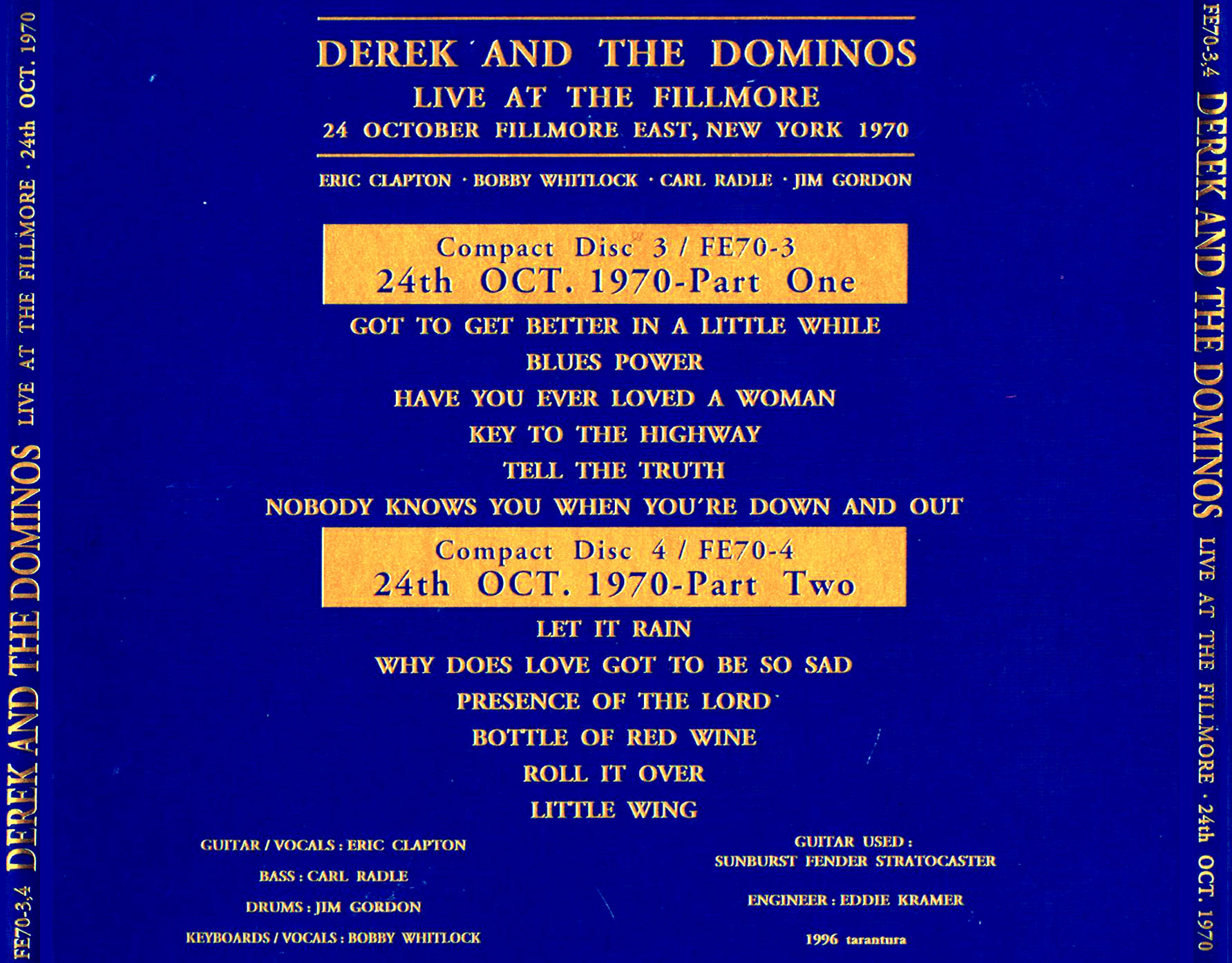 Derek & the Dominos: Fillmore East, New York, October 24, 1970 Live Concert (2CD) - Image 2