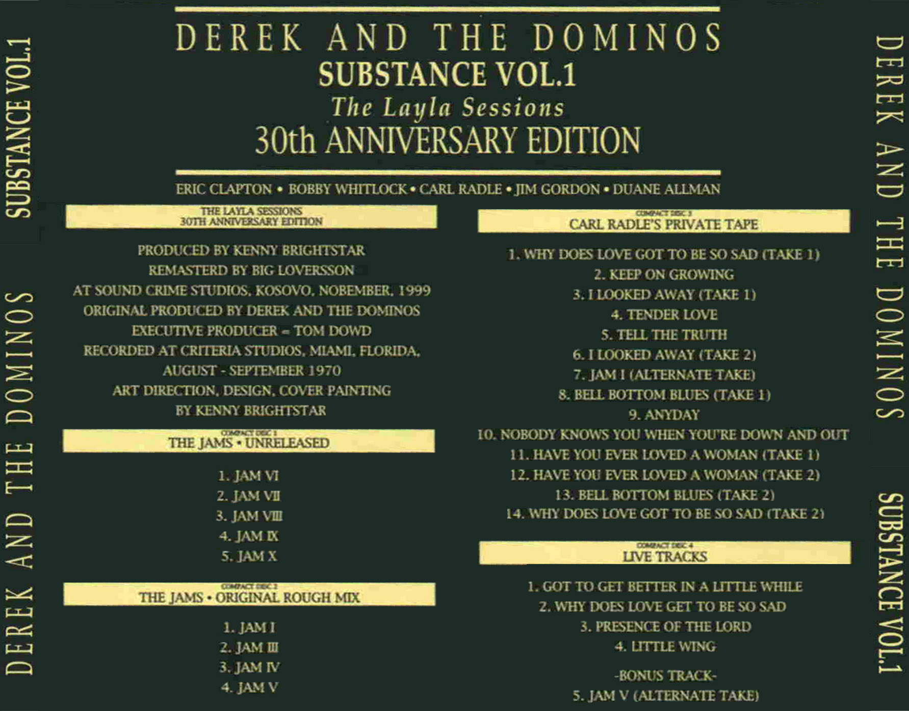 Derek & the Dominos: Substance Vol. 1: The Layla Sessions Miami, Florida, August - September 1970 Studio Outtakes, Rehearsals (4CD) - Image 2