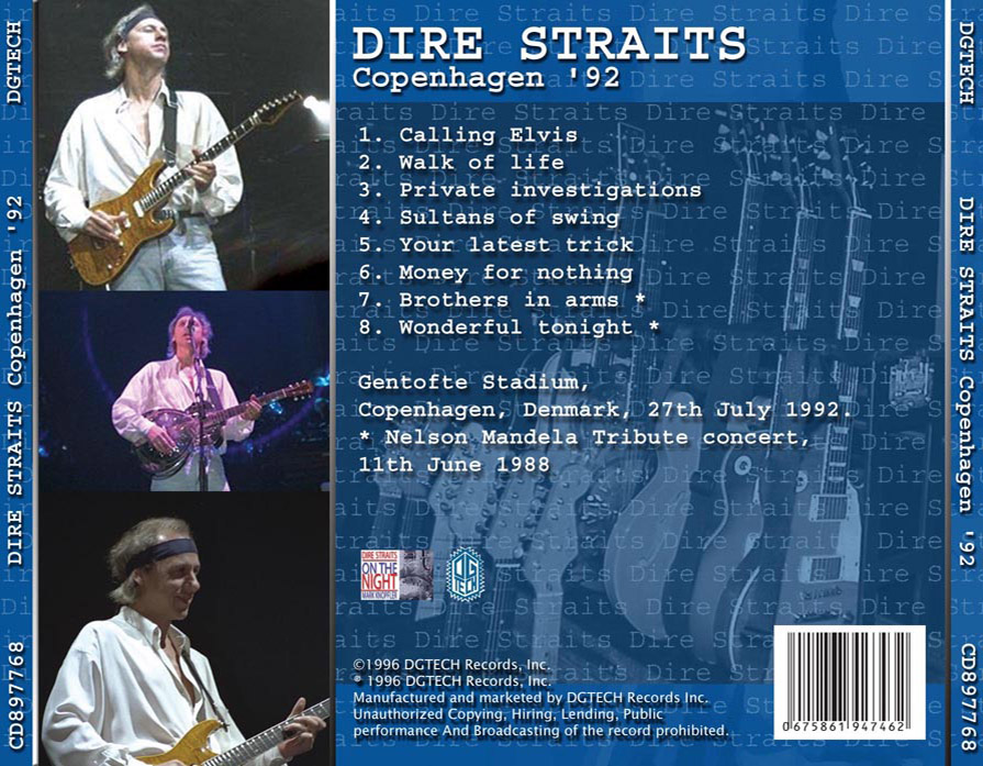 Dire Straits: Copenhagen ’92 Gentofte Stadium, Copenhagen, Denmark July 27, 1992 Live Concert (1CD) - Image 2