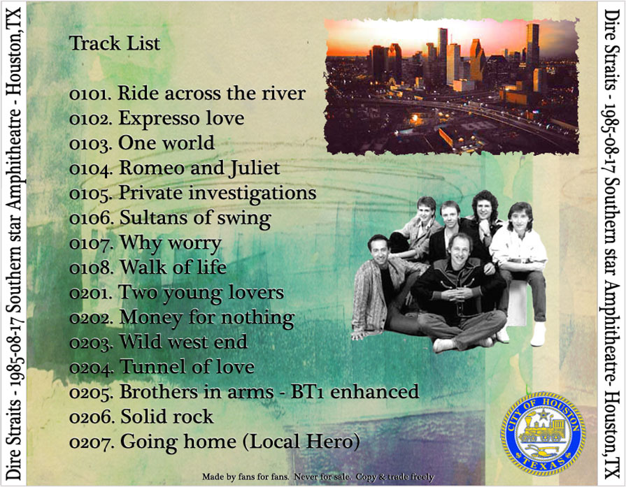 Dire Straits: Southern Star Amphitheater, Houston, TX August 17, 1985 Live Concert (2CD) - Image 2