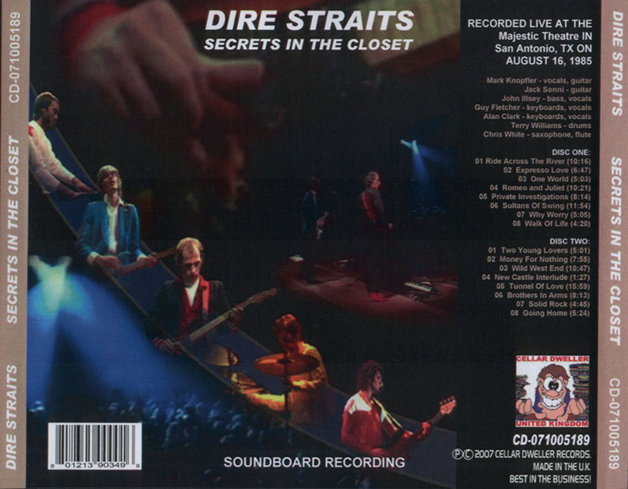 Dire Straits: Secrets In The Closet - Majestic Theater, San Antonio, TX August 16, 1985 Live Concert (2CD) - Image 2