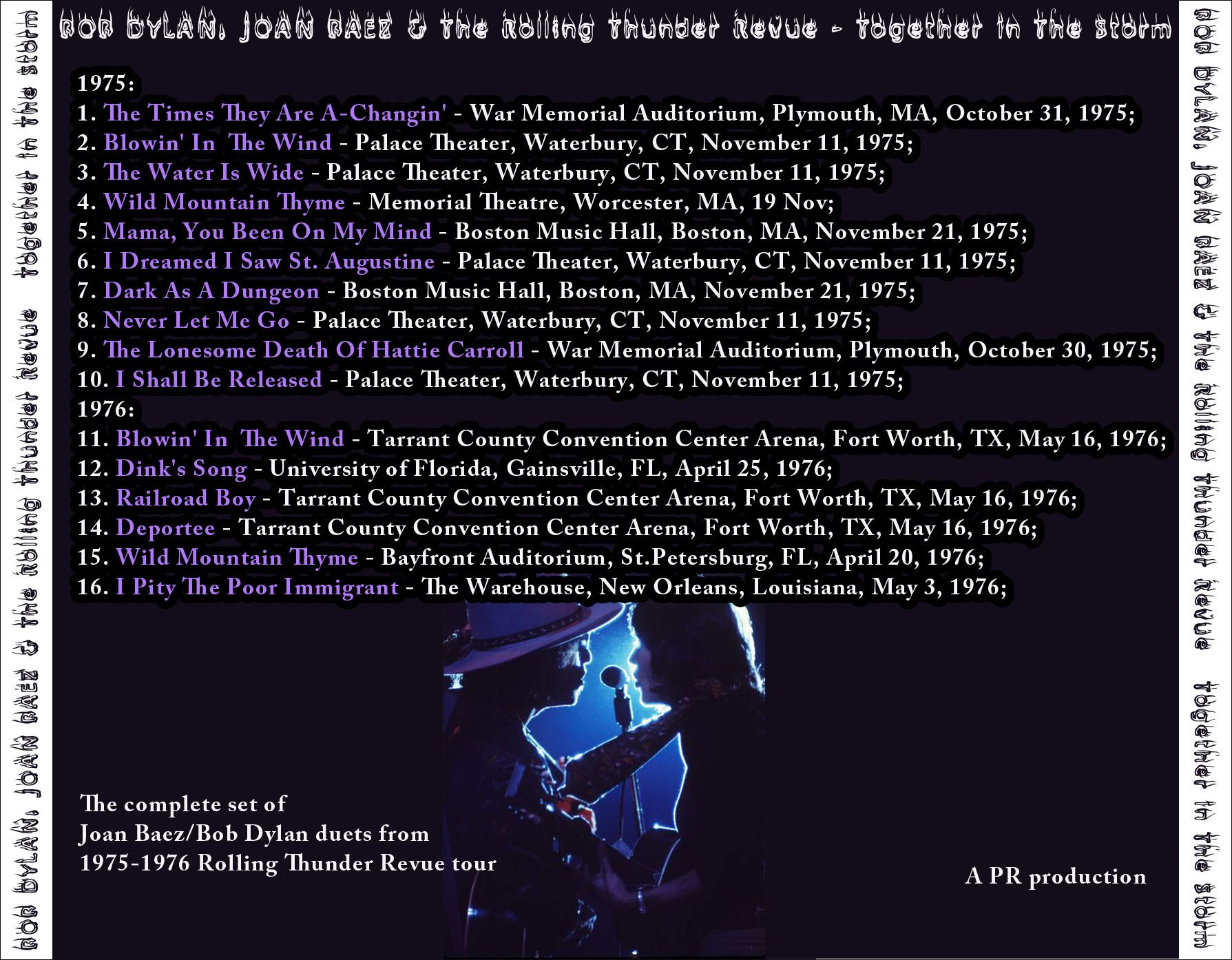 Joan Baez w/ Bob Dylan Rolling Thunder Review: Together In The Storm Live Concerts (1CD) - Image 2