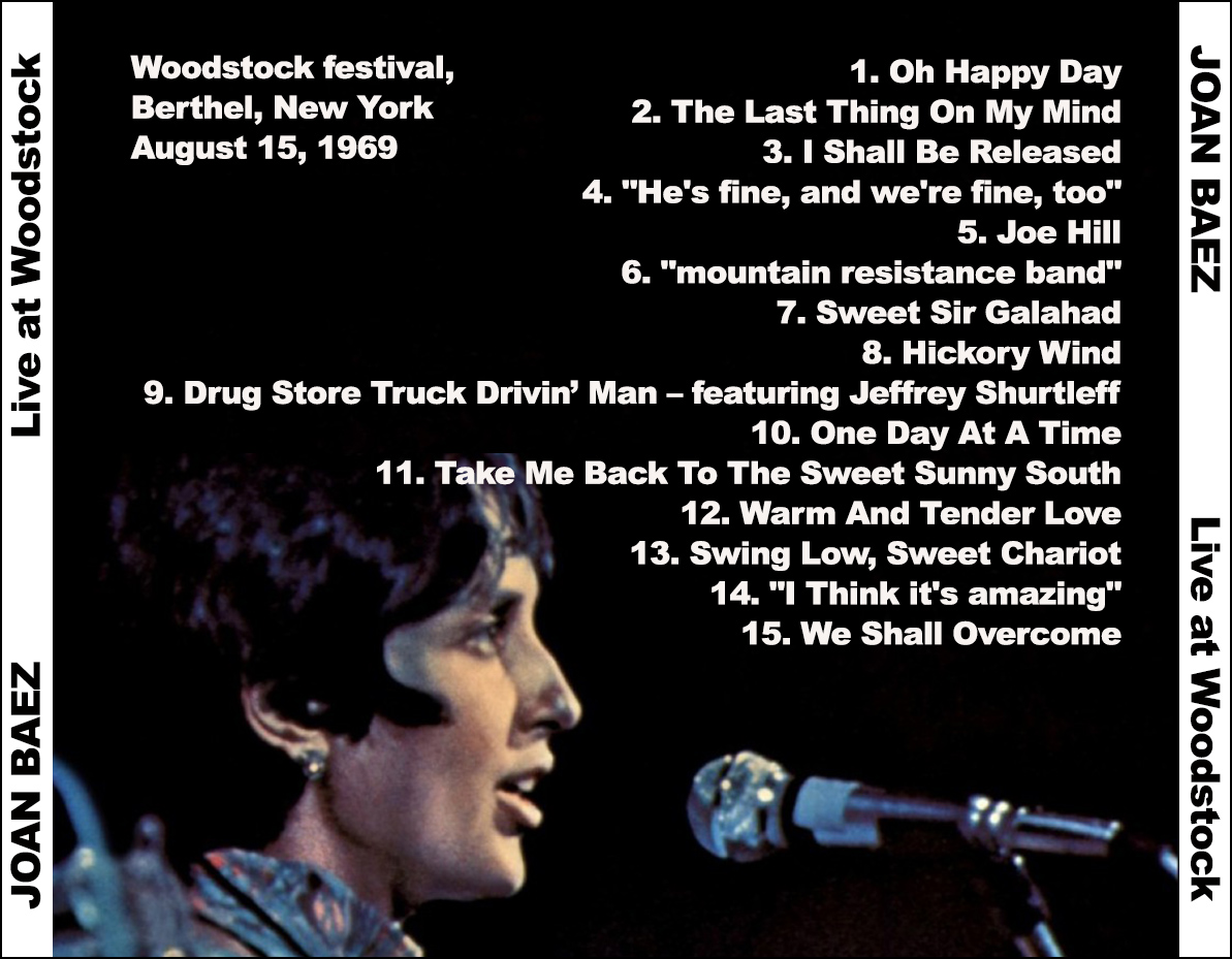 Joan Baez: Woodstock Festival, Bethel, New York August 15, 1969 Live Concert (1CD) - Image 2