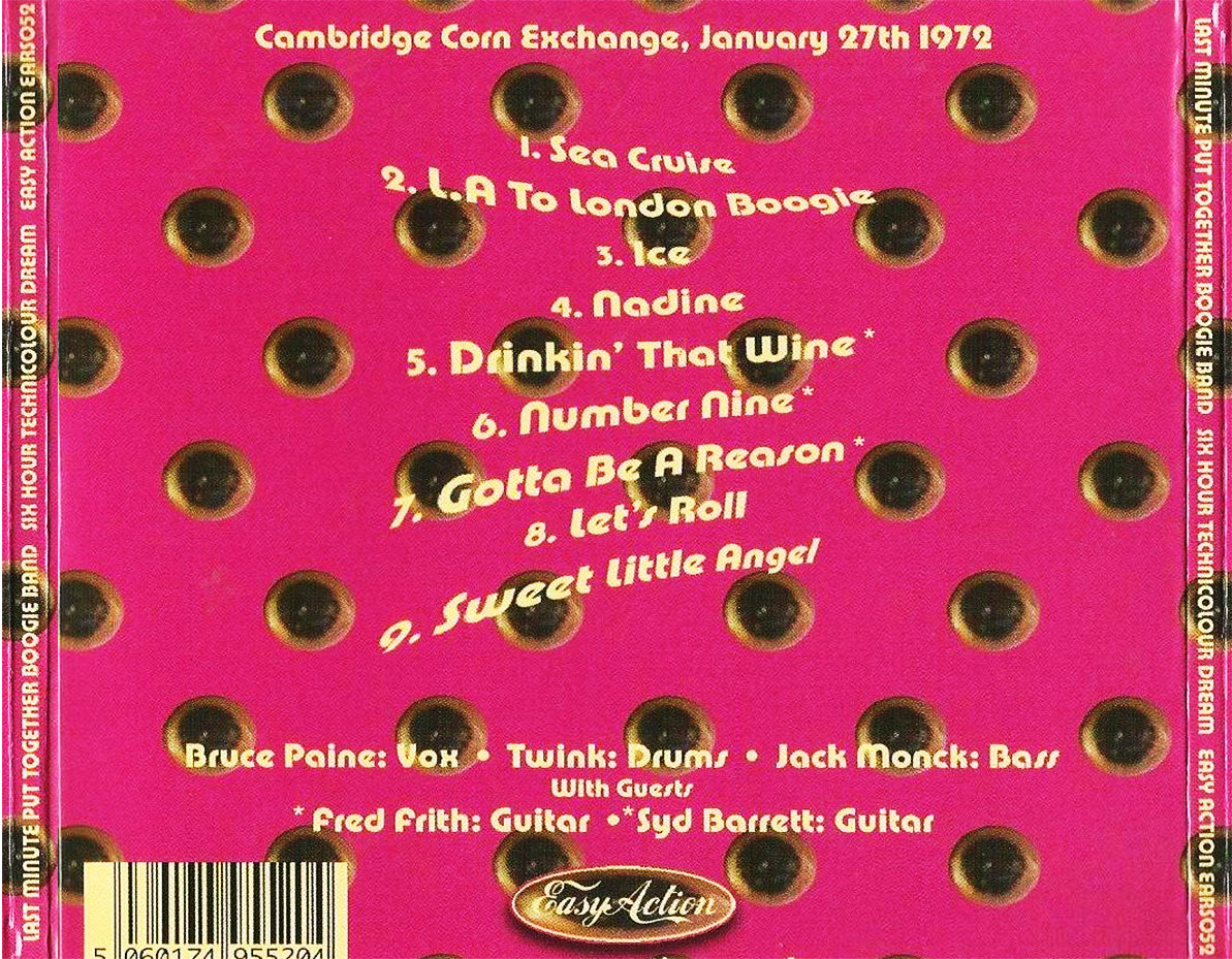 Syd Barrett & the Boogie Band: Cambridge Corn Exchange, Cambridge, England January 27, 1972 Live Concert (1CD) - Image 2