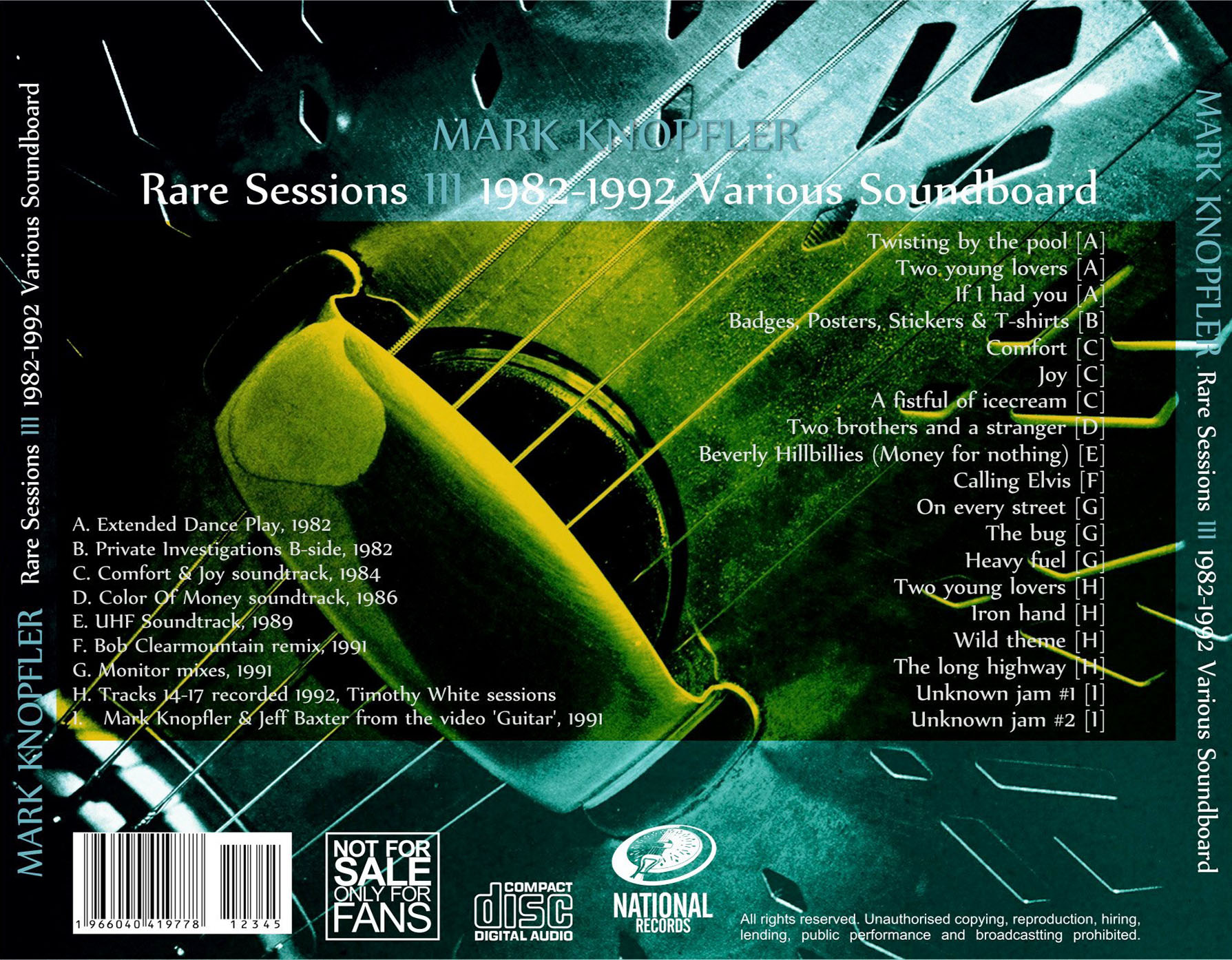 Mark Knopfler: Rare Sessions 1977-1998 Vol. 1 - TV Studio Compilation, Rehearsals, Outtakes (5 Single CDs) - Image 8
