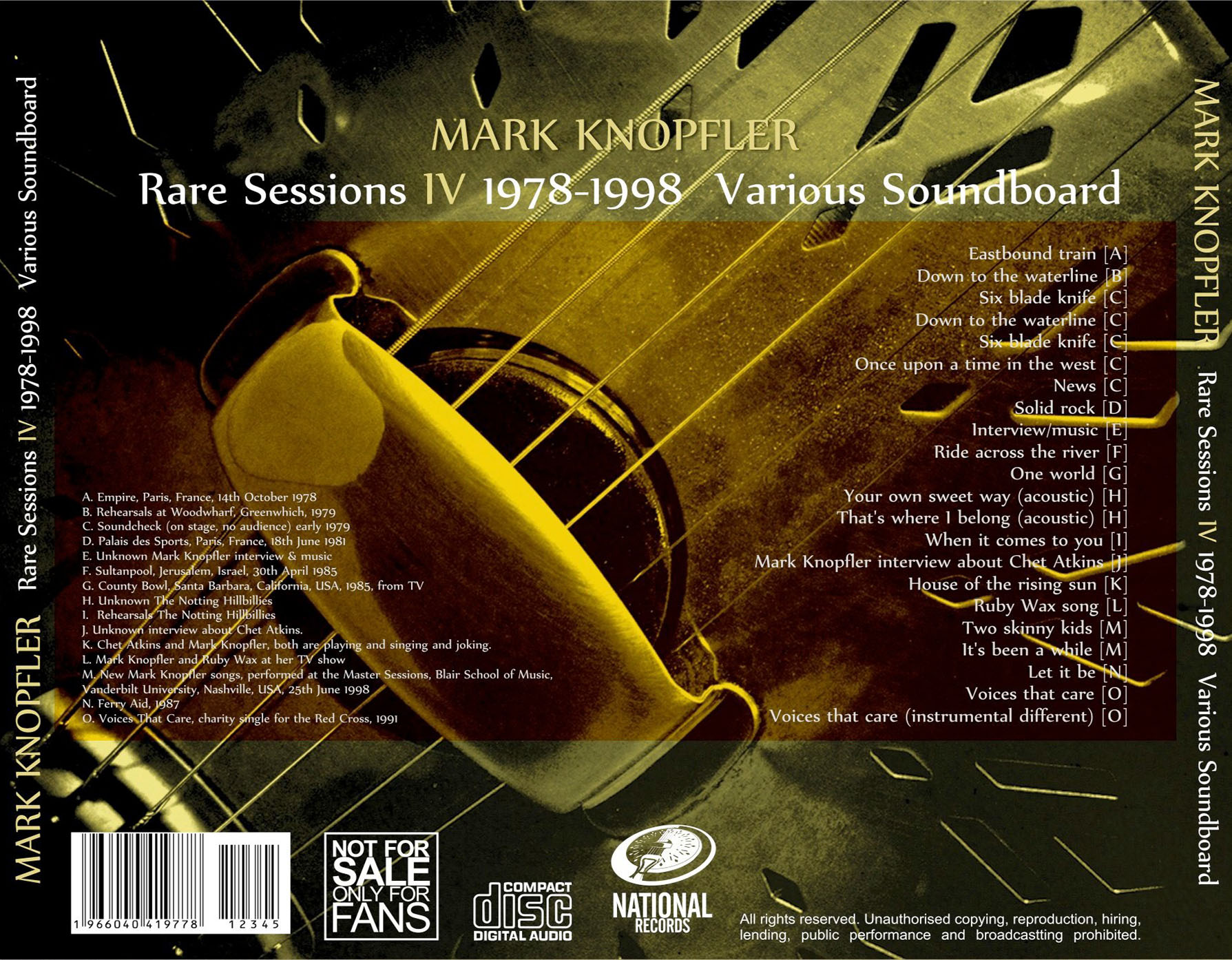 Mark Knopfler: Rare Sessions 1977-1998 Vol. 1 - TV Studio Compilation, Rehearsals, Outtakes (5 Single CDs) - Image 11