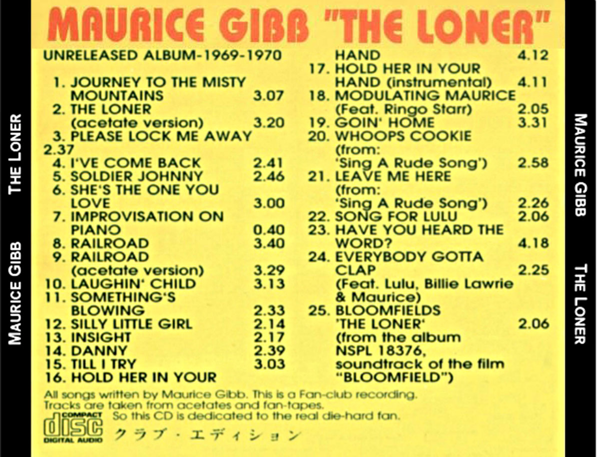 Maurice Gibb / Bee Gees: The Loner - Unreleased album 1969-1970 Studio Sessions, Outtakes, (1CD) - Image 2