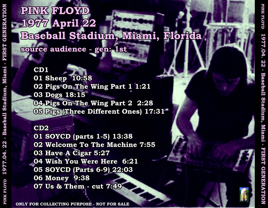 Pink Floyd: First Generation - Miami Baseball Stadium, Miami, FL April 22, 1977 Live Concert (2CD) - Image 2