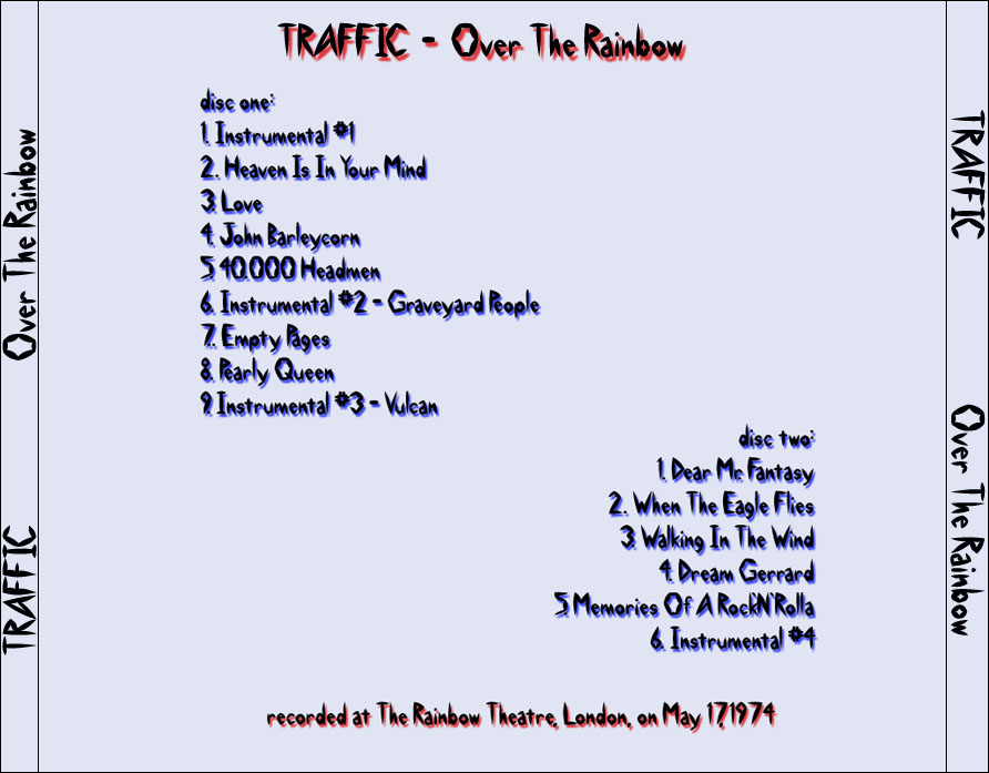 Traffic: Over The Rainbow - The Rainbow Theatre, London May 17, 1974 Live Concert (2CD) - Image 2