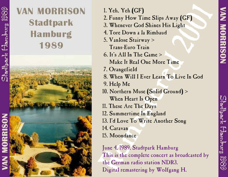 Van Morrison: Stadtpark, Hamburg, Germany June 4, 1989 Live Concert (1CD) - Image 2