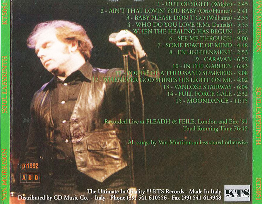 Van Morrison: Soul Labyrinth - Holland 3-31-91 + 2 Unknown Venues Live Concerts (1CD) - Image 2