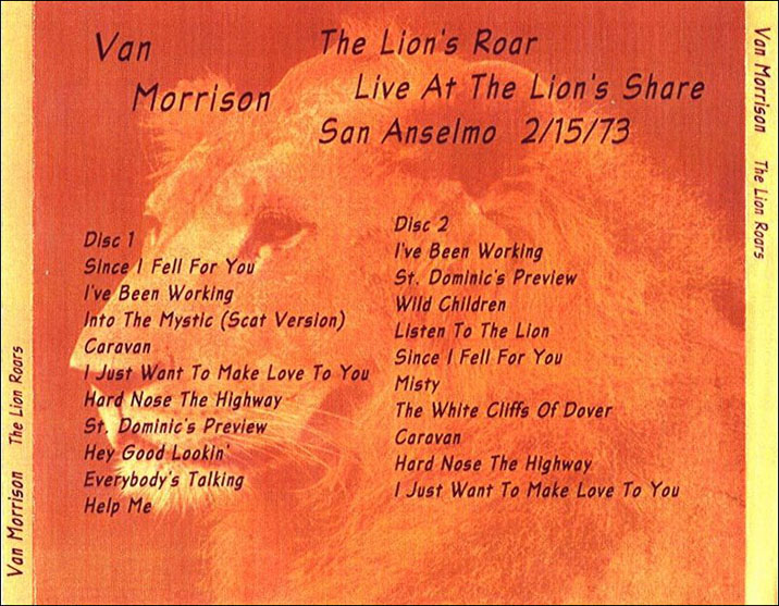 Van Morrison: The Lion Roars - The Lion's Share, San Anselmo, CA February 15, 1973 Live Concert (2CD) - Image 2