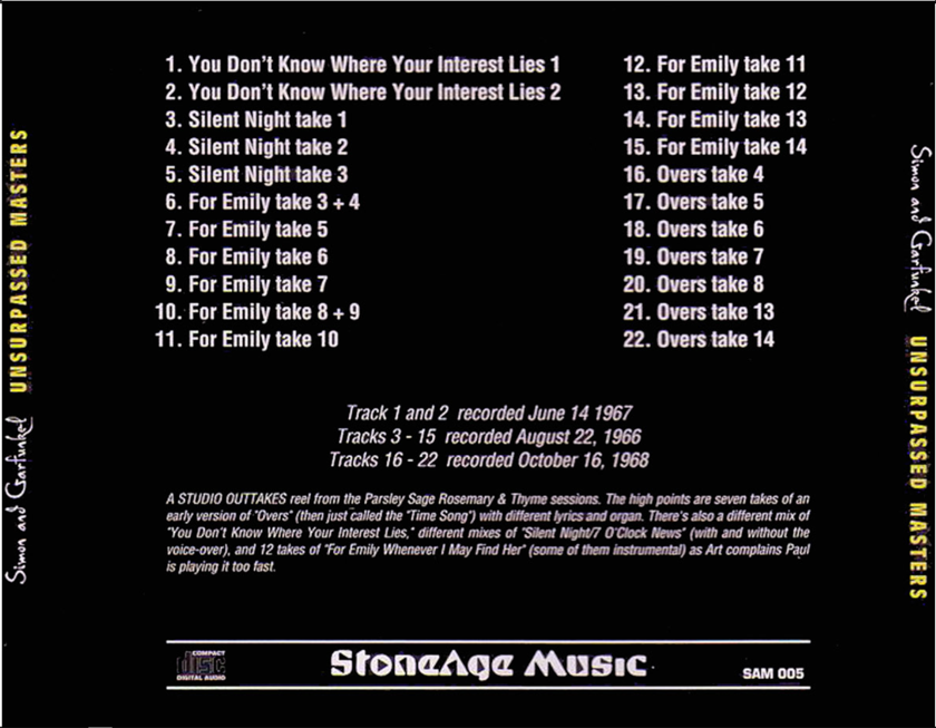 Simon & Garfunkel: Unsurpassed Masters - Parsley Sage Rosemary & Thyme Studio sessions June 1967-October 1968 (1 CD) - Image 2