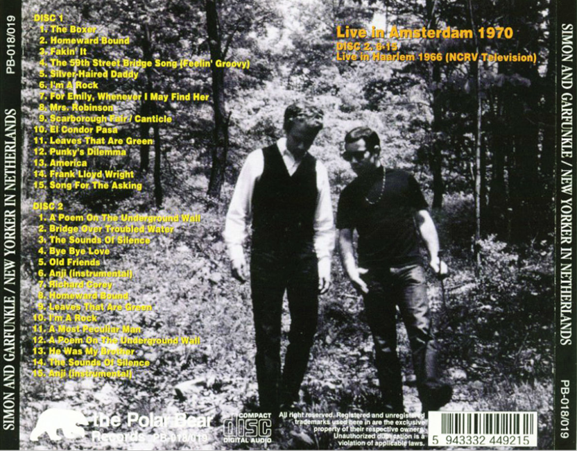 Simon & Garfunkel: Welcome In Holland - Amsterdam, May 21, 1970 and Harlem 1966 Live Concert (2CD) - Image 5