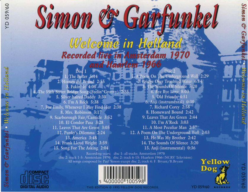 Simon & Garfunkel: Welcome In Holland - Amsterdam, May 21, 1970 and Harlem 1966 Live Concert (2CD) - Image 2