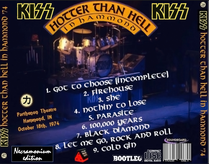 Kiss: Parthenon Theatre, Hammond, IN October 18, 1974 Live Concert (1CD) - Image 2