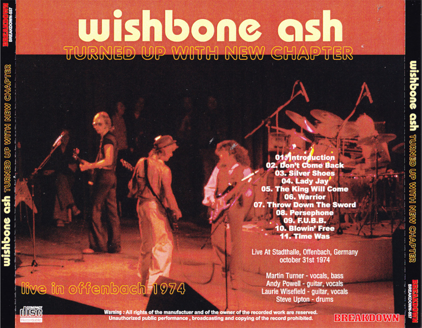 Wishbone Ash: Turned Up New Chapter - Stadthalle, Offenbach, Germany October 31, 1974 Live Concert (1CD) - Image 2