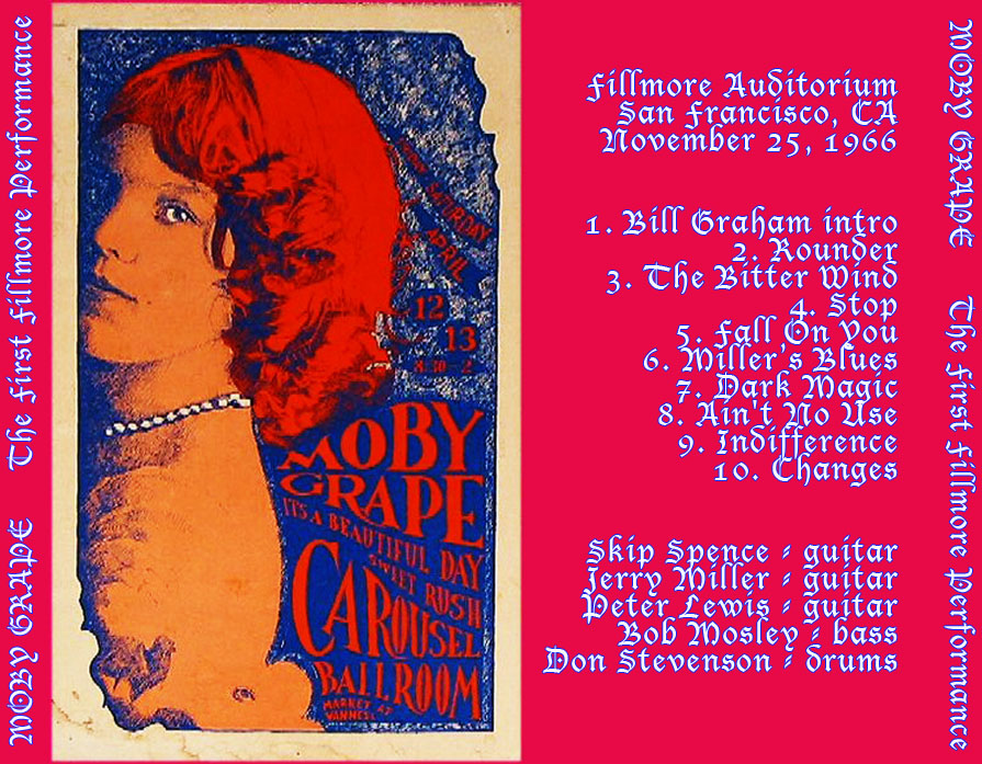 Moby Grape: Fillmore Auditorium, San Francisco, CA November 25, 1966 Live Concert (1CD) - Image 2