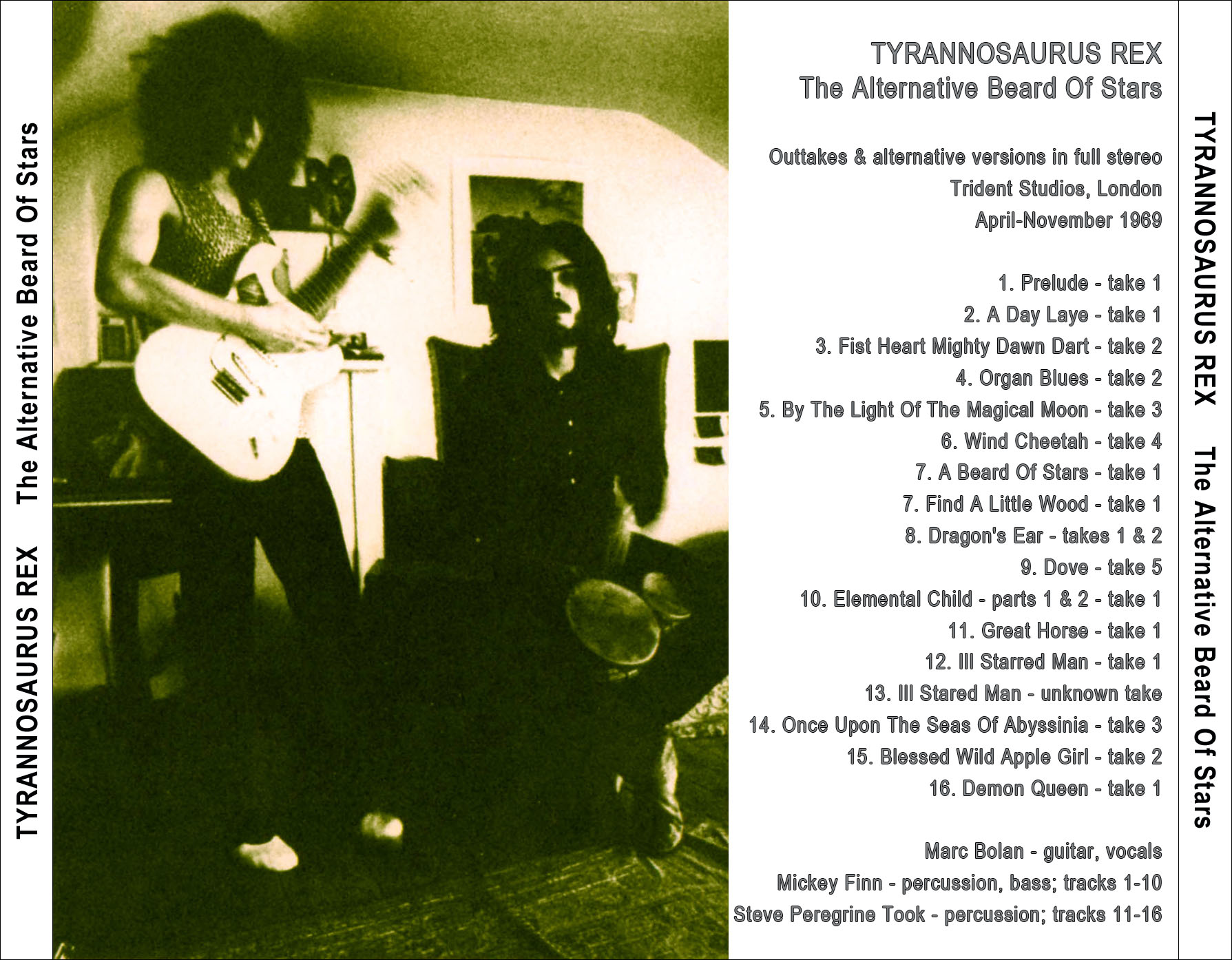 T-Rex with Marc Bolin: The Alternative Beard Of Stars - Trident Studios, London April-November 1969 Sessions & Rehearsals Demos (1CD) - Image 2