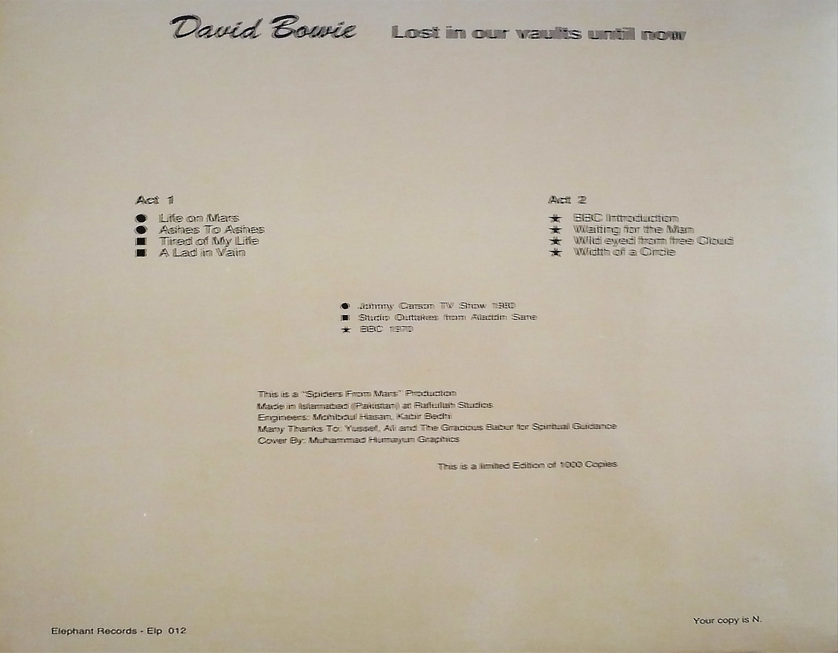 David Bowie: Lost In Our Vaults Until Now - Johnny Carson 1980 + Aladdin Outtakes + Tommy Vance BBC 1970 Live Concerts (2CD) - Image 2