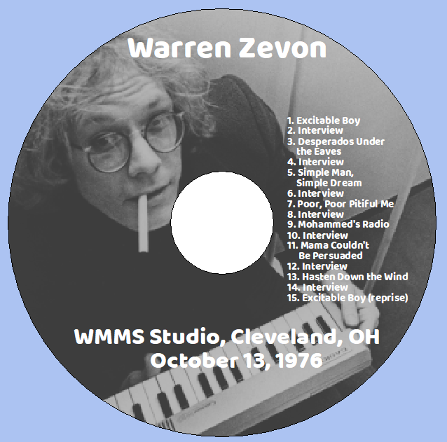 Warren Zevon: WMMS Studio, Cleveland, OH October 13, 1976 - (w/Interviews) - (1CD) - Image 3
