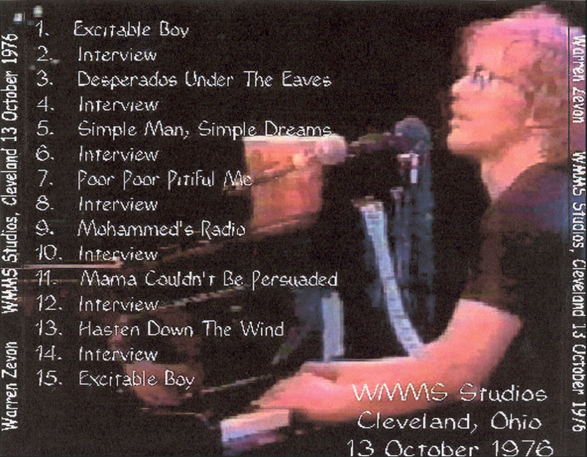 Warren Zevon: WMMS Studio, Cleveland, OH October 13, 1976 - (w/Interviews) - (1CD) - Image 2