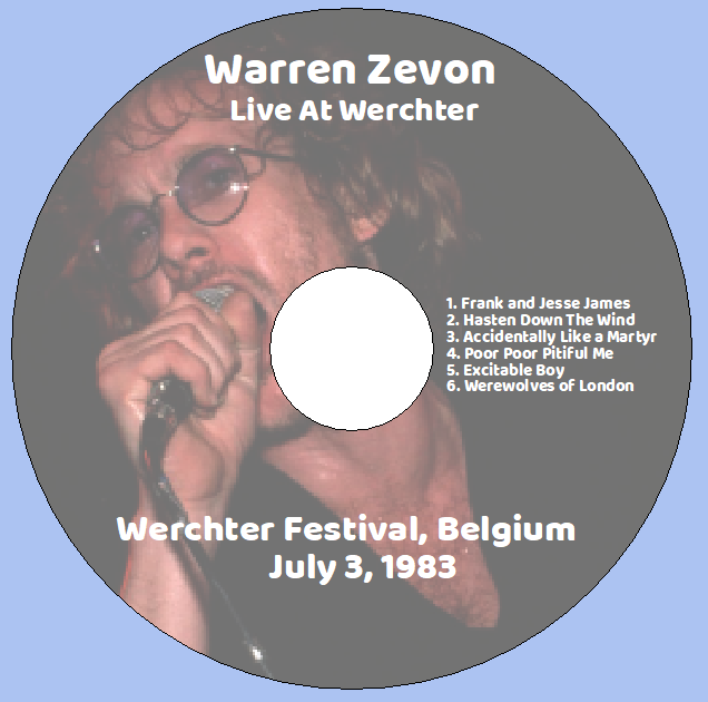 Warren Zevon: Live At Werchter - Werchter Festival, Belgium July 3, 1983 Live Concert (1CD) - Image 3