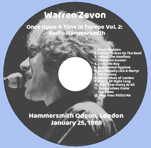 Warren Zevon: Once Upon A Time In Europe Vol. 1-3 Live Concerts Compilation (2 Double CDs + 1 Single CD=5CD) - Image 7