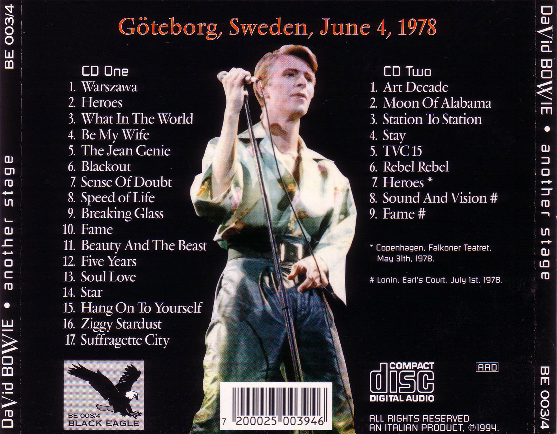 David Bowie: Another Stage - Goteborg, Sweden June 4, 1978 Live Concert (2CD) - Image 2